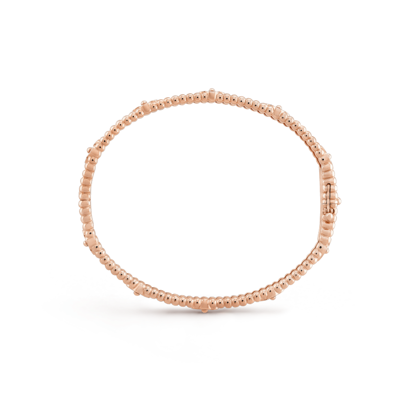 18K Van Cleef & Arpels Rose Gold Perlee Sweet Clovers Small Bracelet
