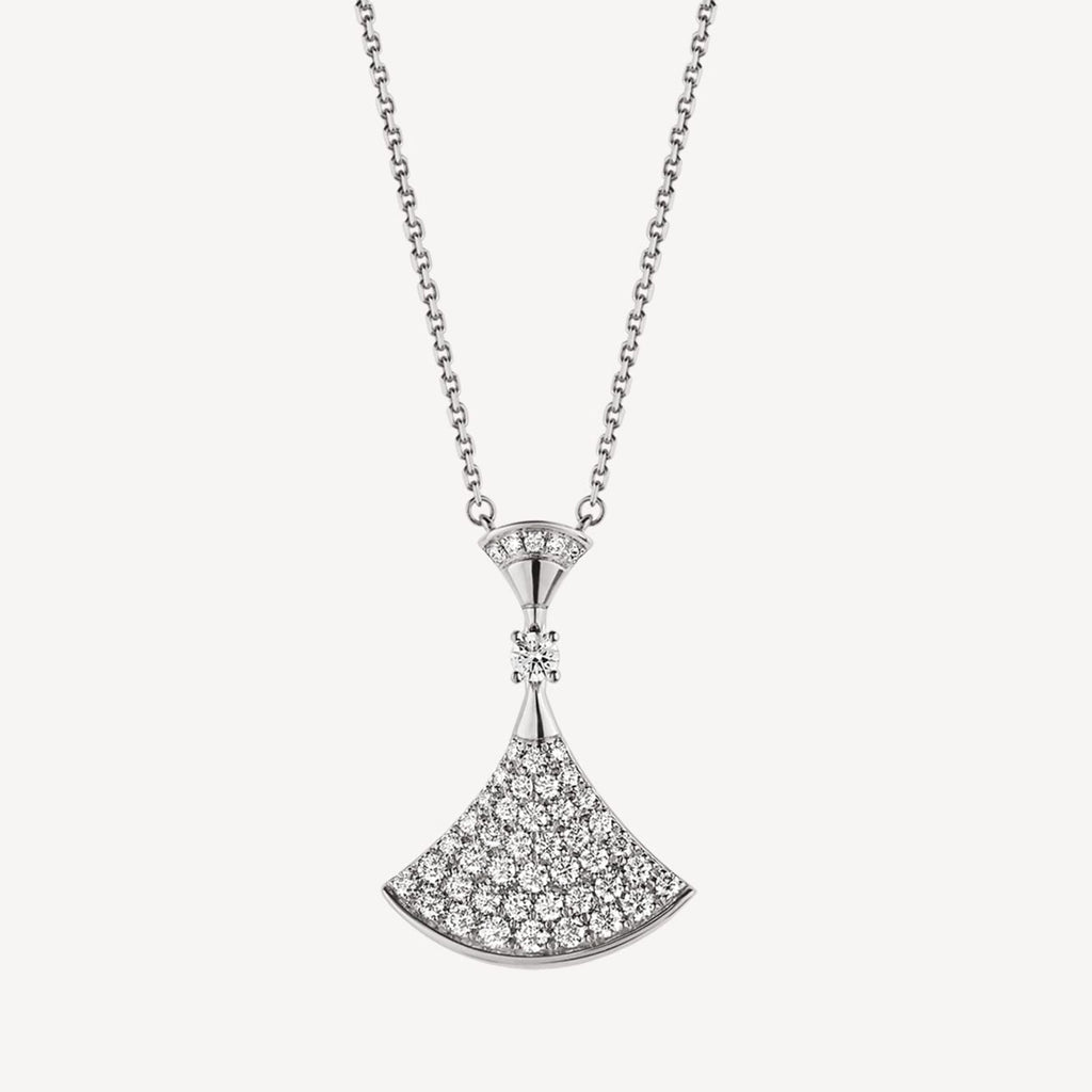 18K BVLGARI BV Divas' Dream Pave Diamond Necklace