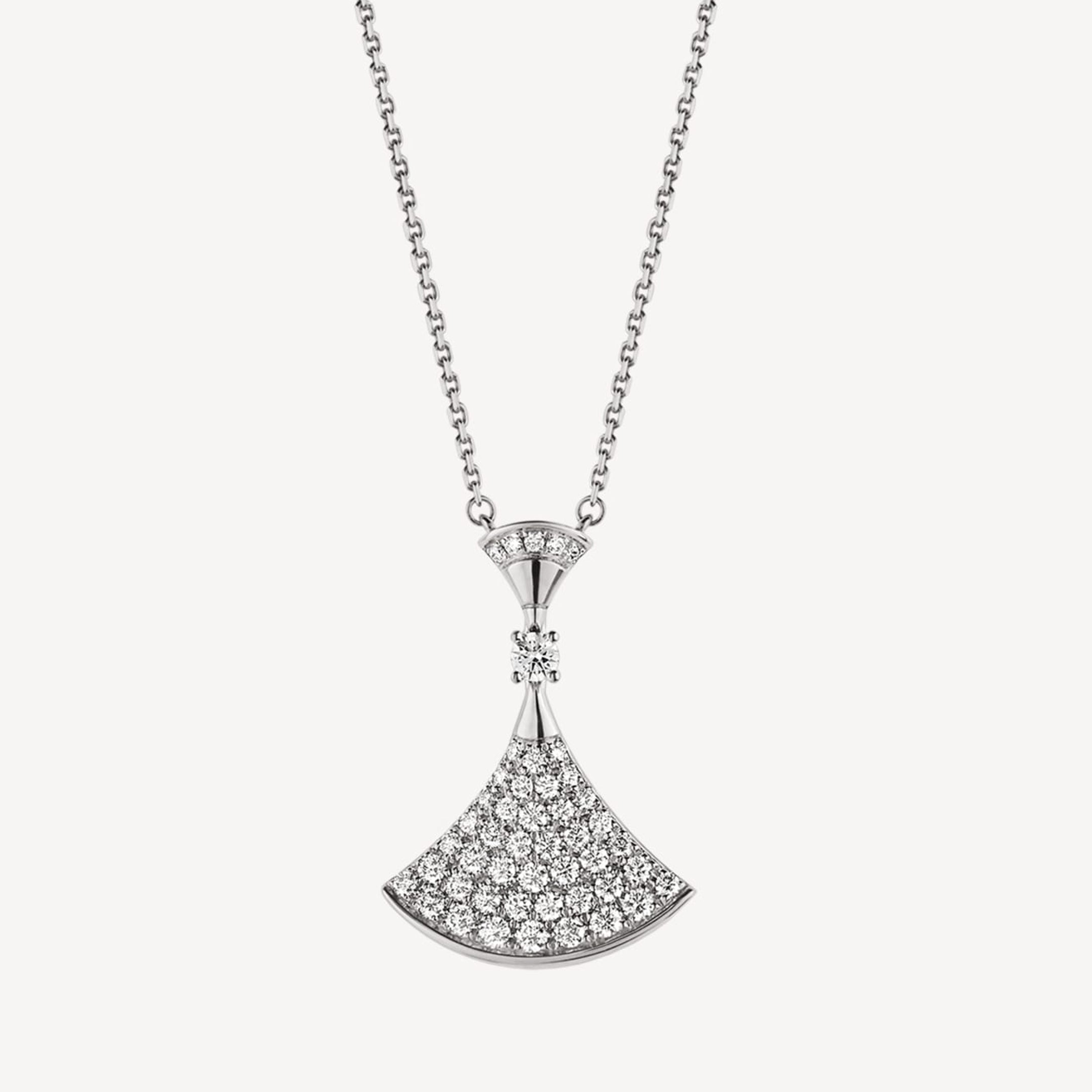 18K BVLGARI BV Divas' Dream Pave Diamond Necklace