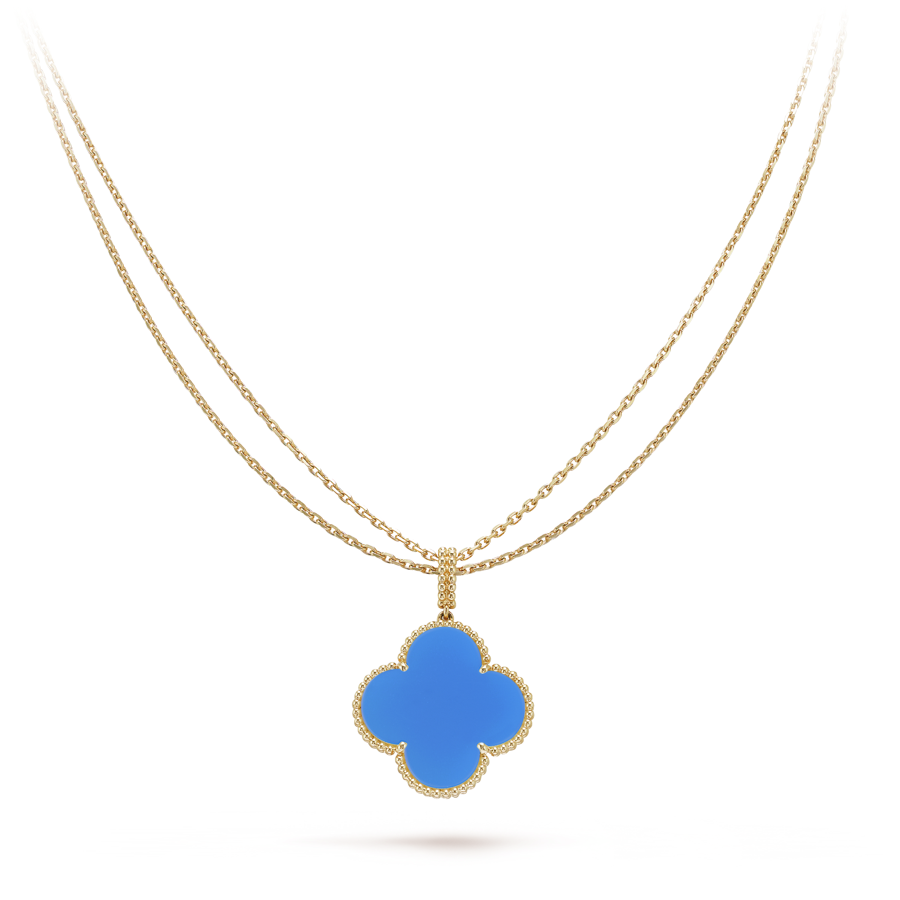 18K Van Cleef & Arpels Magic Alhambra Agate Clover Necklace