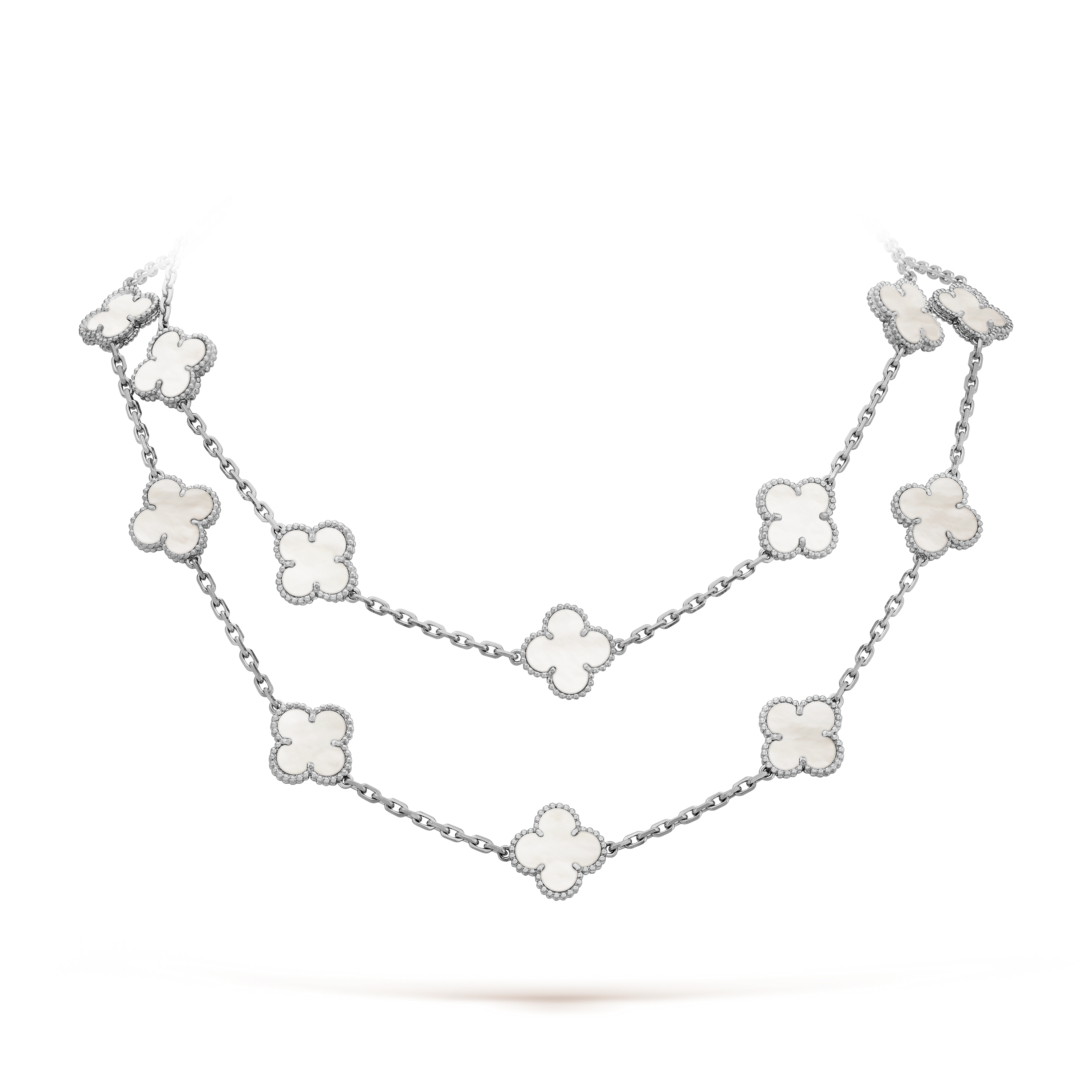 18K Van Cleef & Arpels Vintage Alhambra 20 Motifs Long Necklace