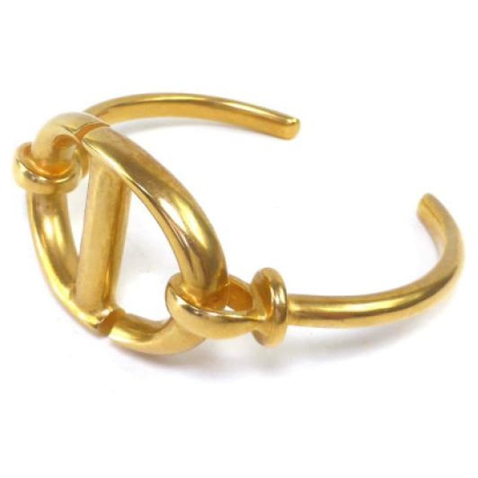 18K Dior Navy Logo Bangle Open Cuff Bracelet