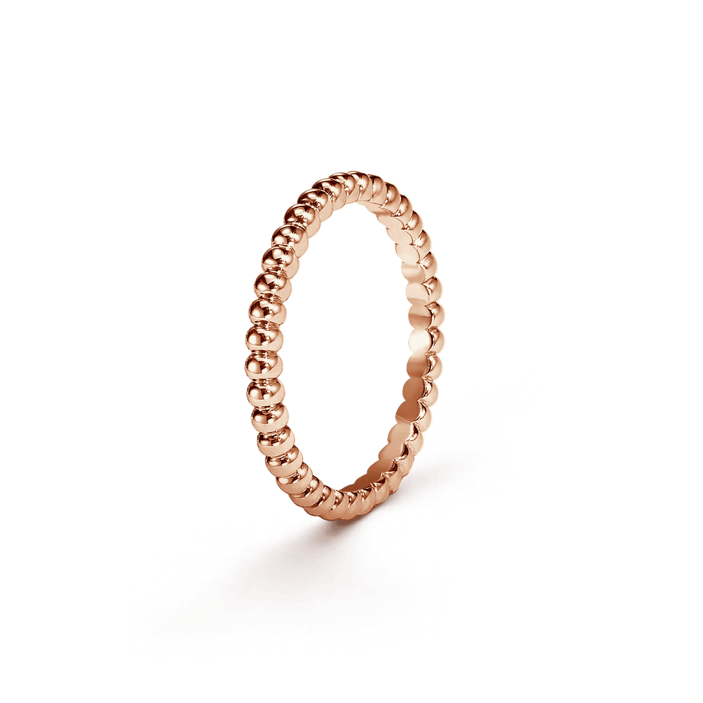 18K Van Cleef & Arpels Rose Gold Perlee Pearls Of Gold Ring