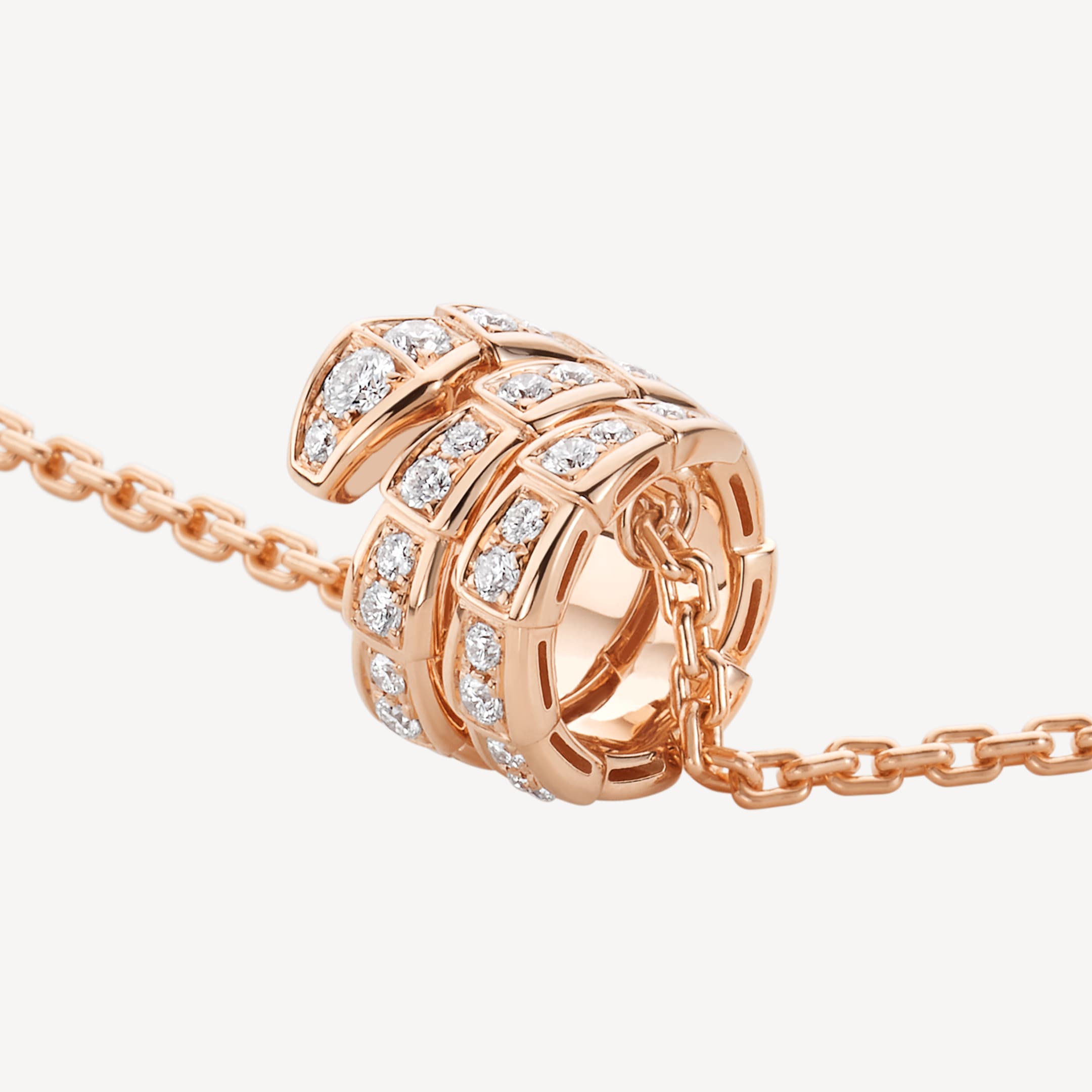 18K BVLGARI BV Serpenti Viper Pave Diamonds Necklace