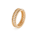 18K Van Cleef & Arpels Yellow Gold Perlee Diamonds Ring