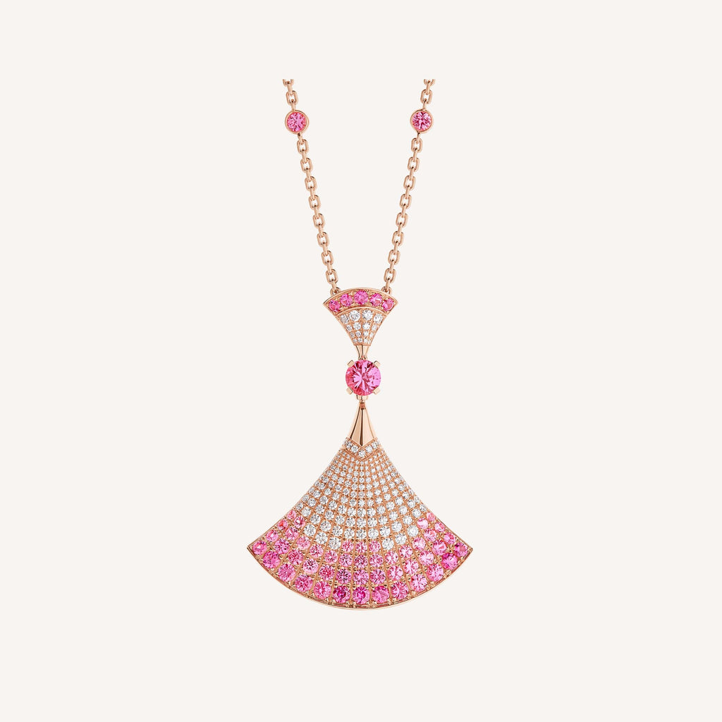 18K BVLGARI BV DIVAS' DREAM Pink Diamonds Necklace