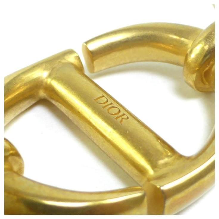 18K Dior Navy Logo Bangle Open Cuff Bracelet
