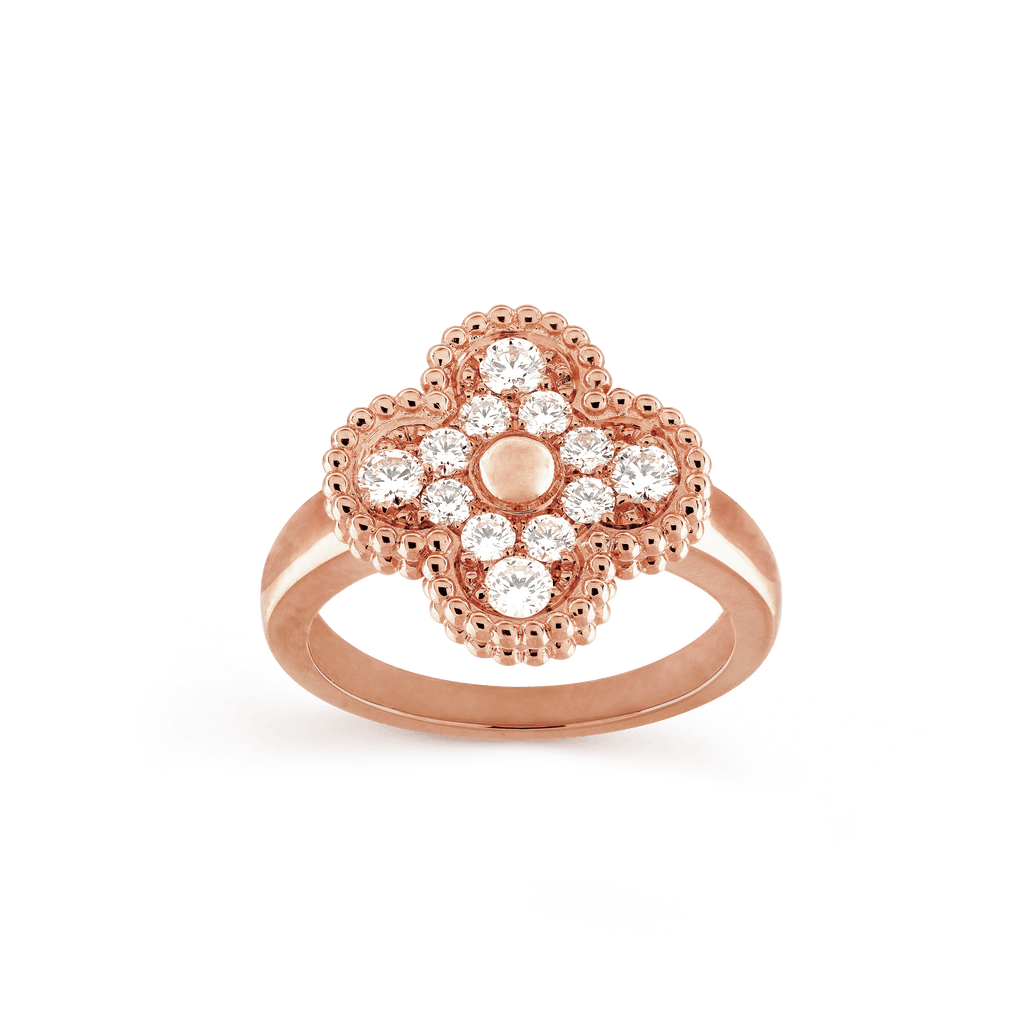 18K Van Cleef & Arpels Vintage Alhambra Diamonds Ring