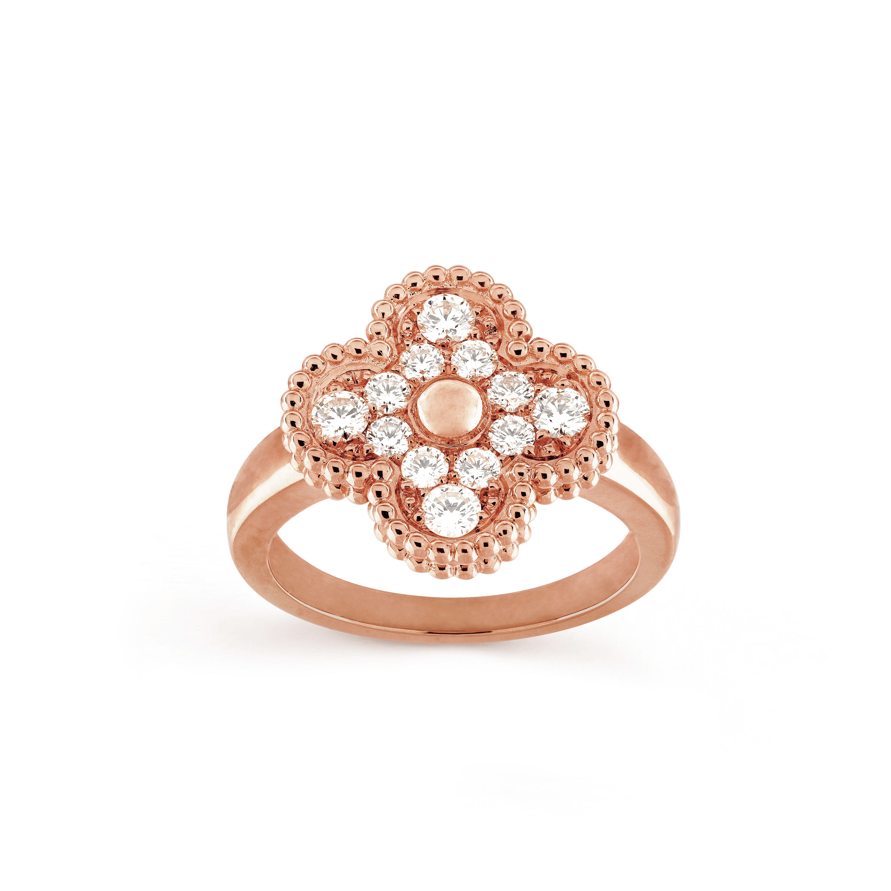 18K Van Cleef & Arpels Vintage Alhambra Diamonds Ring