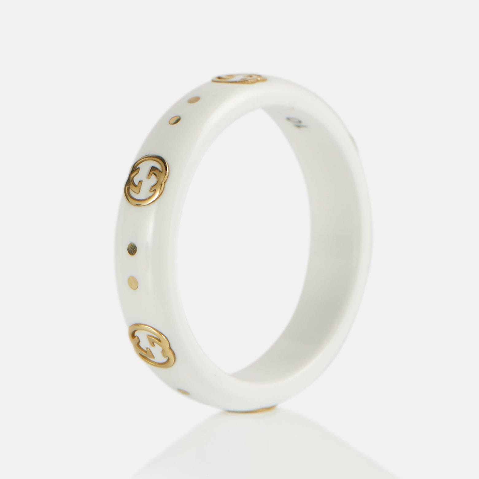 18K Gucci Icon White Zirconia Ring