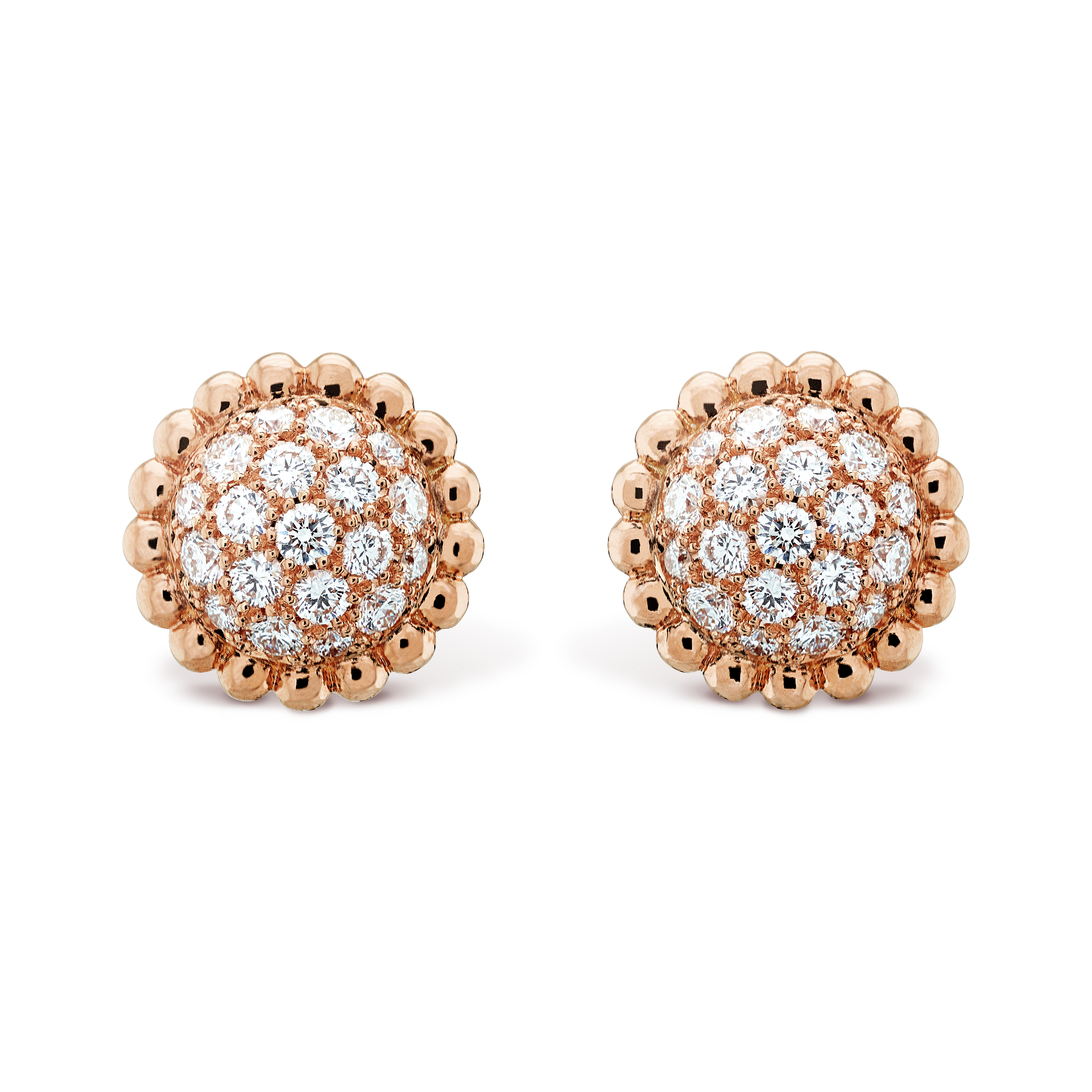 18K Van Cleef & Arpels Perlee Diamonds Earrings