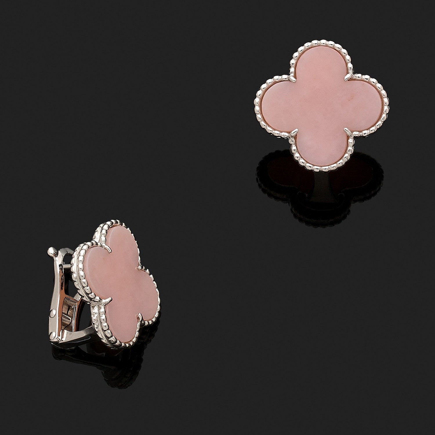 18K Van Cleef & Arpels Magic Alhambra Pink Opale Earrings