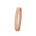 18K Van Cleef & Arpels Rose Gold Perlee Diamonds Three Rows Bracelet