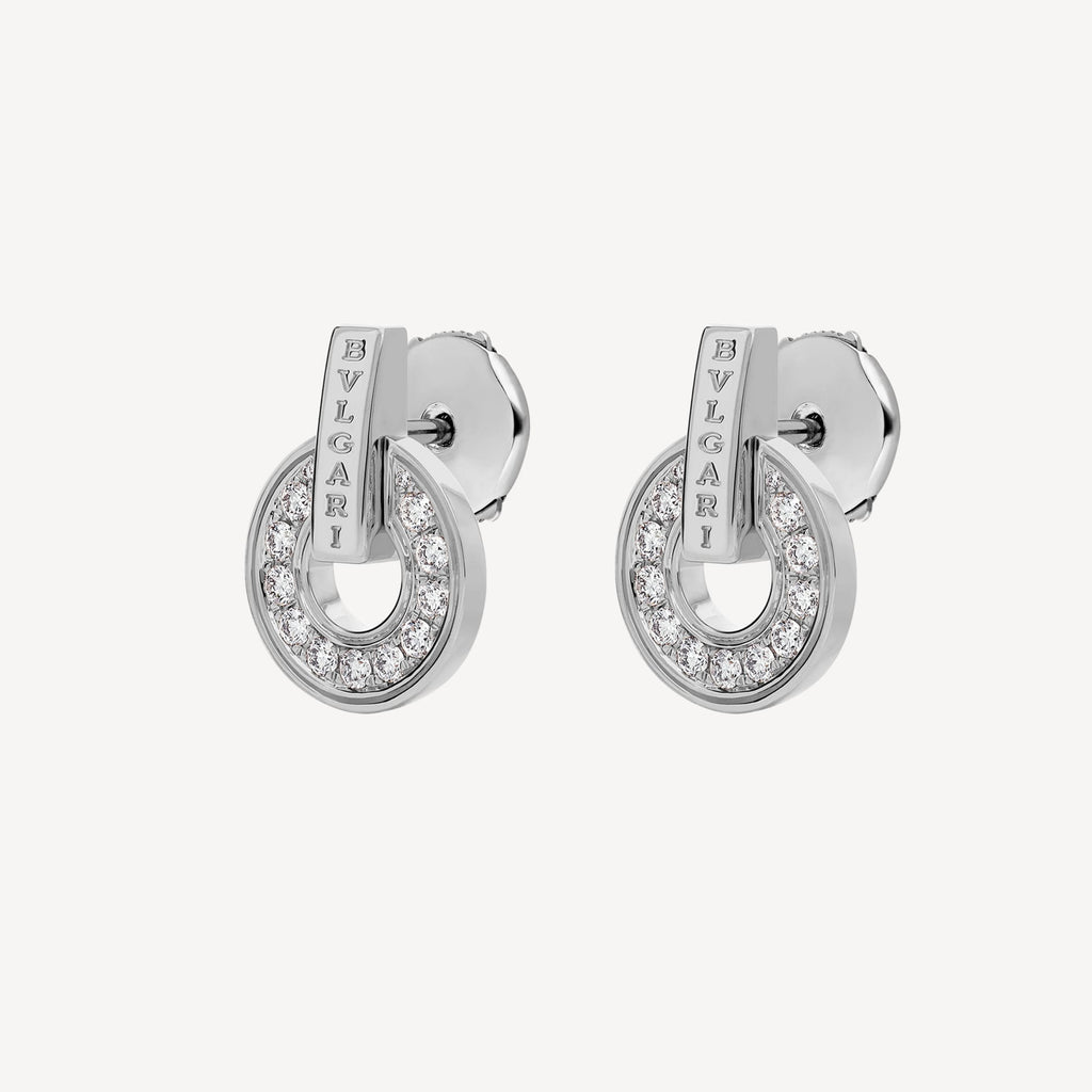 18K BVLGARI BV White Gold Earrings