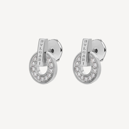 18K BVLGARI BV White Gold Earrings