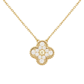 18K Van Cleef & Arpels Sweet Alhambra Diamond Clover Necklace