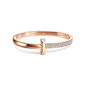 18K Tiffany Wide Diamond Hinged Bracelet