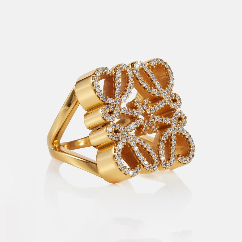 18K Loewe Anagram Crystals Ring