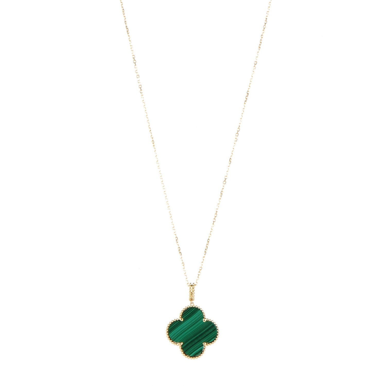 18K Van Cleef & Arpels Magic Alhambra Malachite Necklace
