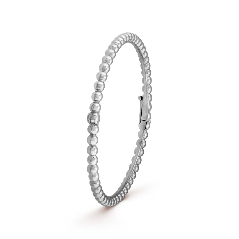18K Van Cleef & Arpels White Gold Perlee Bracelet