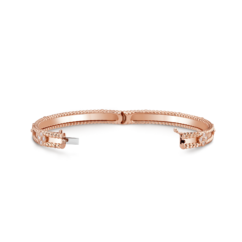 18K Van Cleef & Arpels Rose Gold Perlee Sweet Clovers Small Bracelet