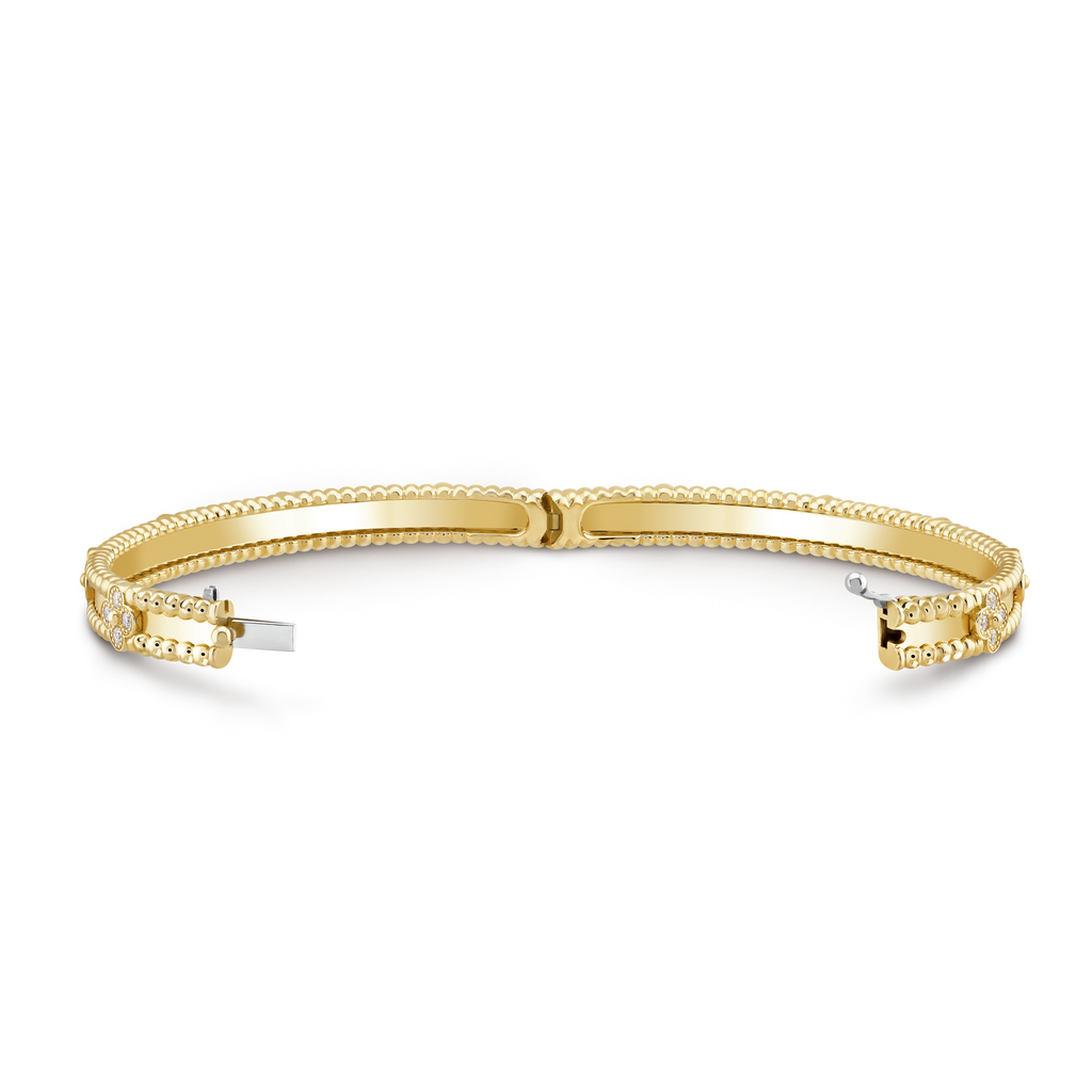 18K Van Cleef & Arpels Yellow Gold Perlee Sweet Clovers Small Bracelet