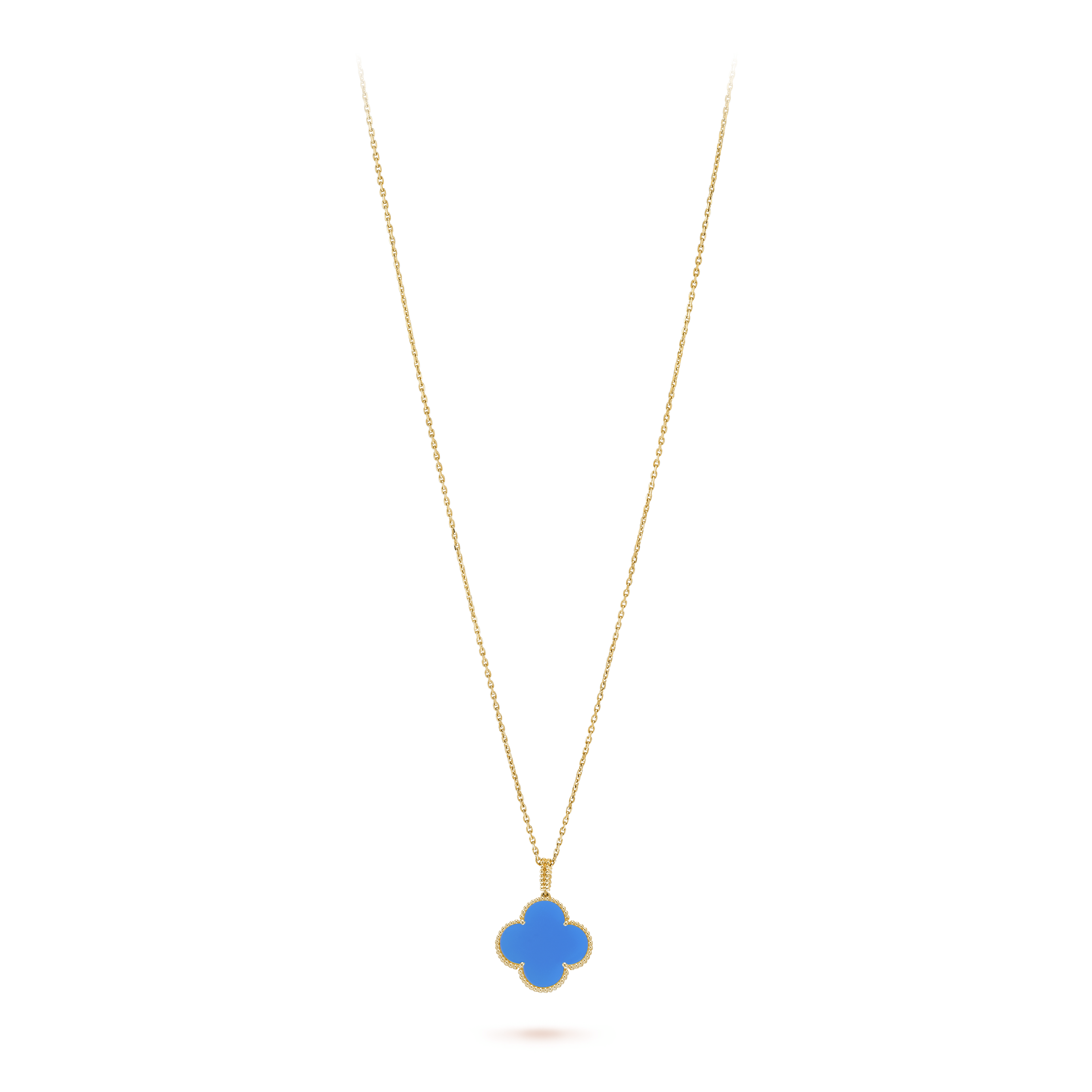 18K Van Cleef & Arpels Magic Alhambra Agate Clover Necklace