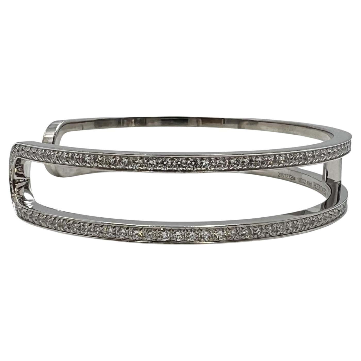 18K Ever Cuff Diamond Hermes Bracelet