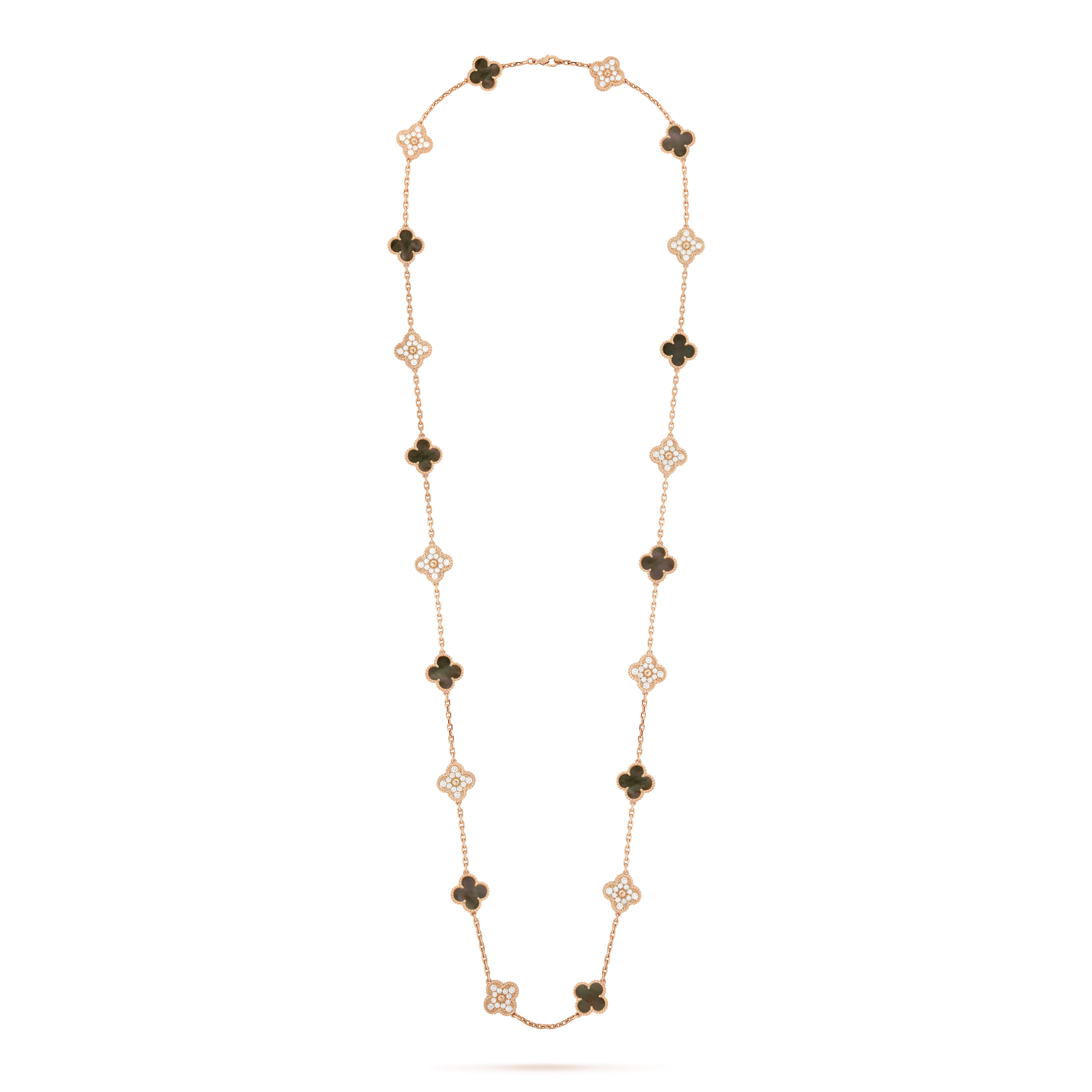 18K Van Cleef & Arpels Vintage Alhambra 20 Motifs Long Necklace