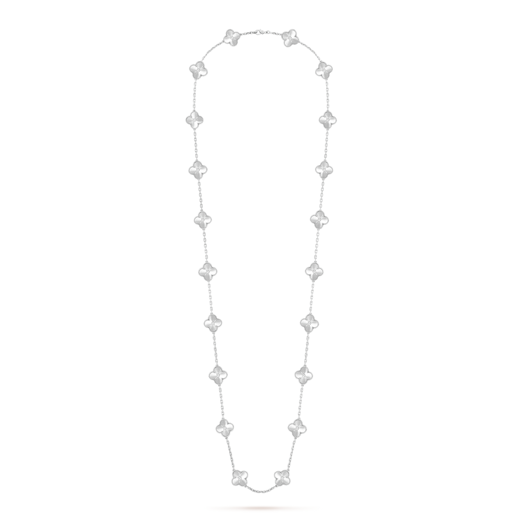 18K Van Cleef & Arpels Vintage Alhambra 20 Motifs Long Necklace