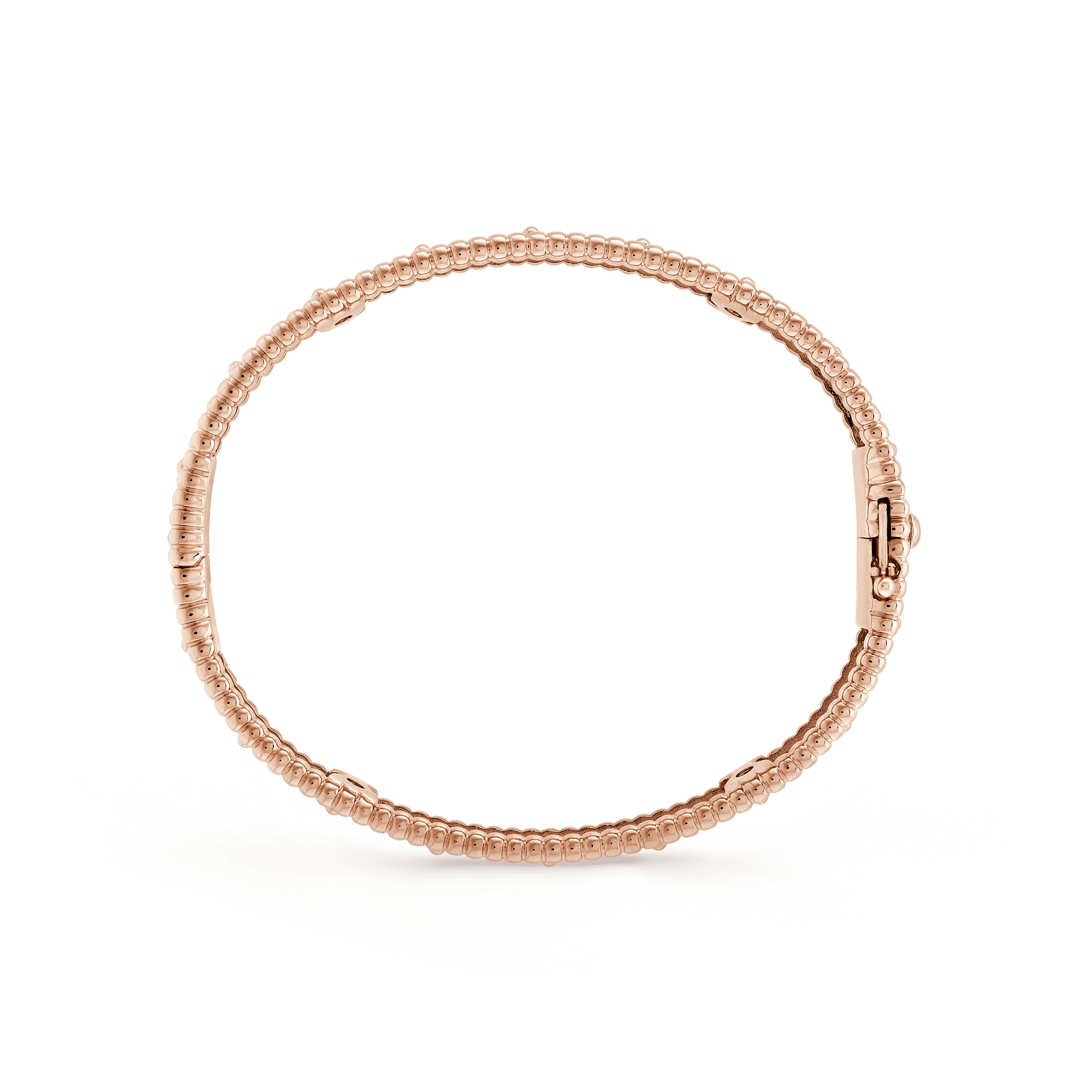 18K Van Cleef & Arpels Rose Gold Perlee Clovers Bracelet