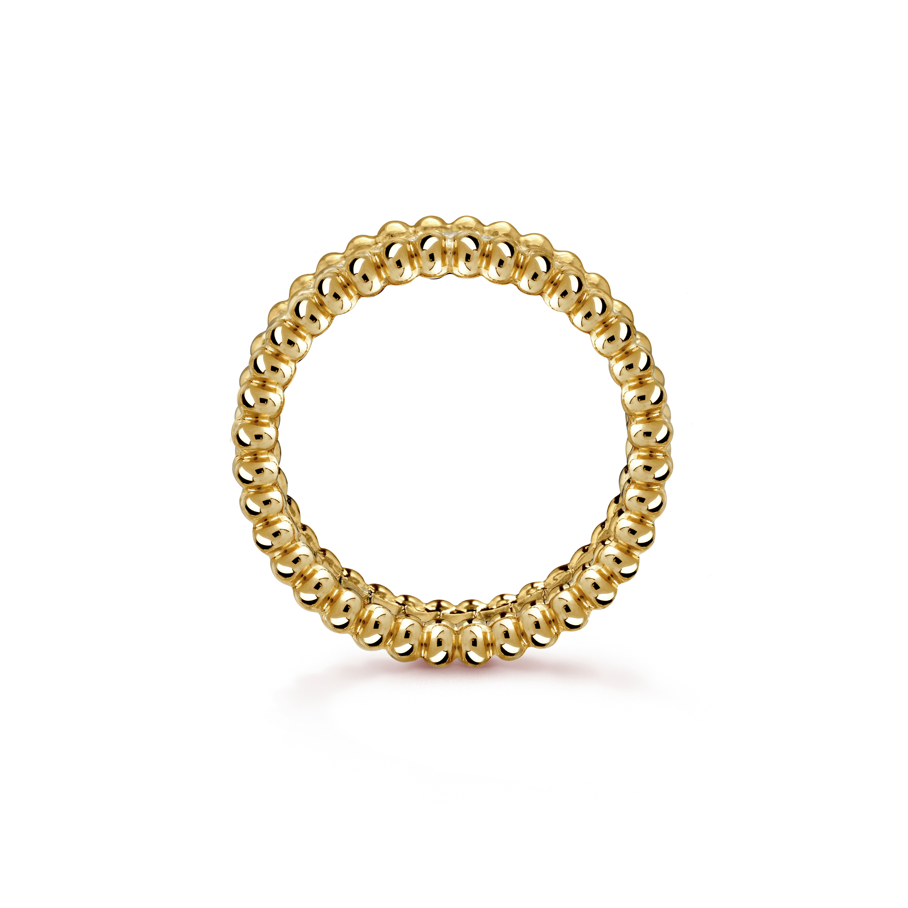 18K Van Cleef & Arpels Yellow Gold Perlee Diamonds Ring