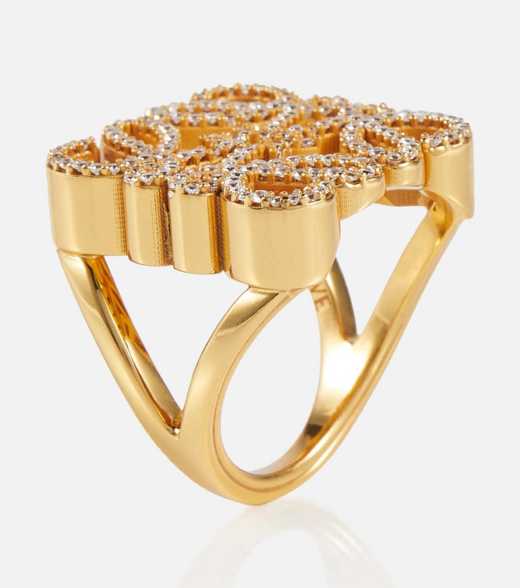 18K Loewe Anagram Crystals Ring