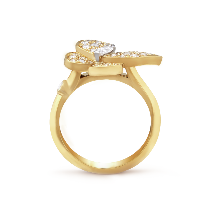 18K Van Cleef & Arpels Two Butterfly Ring
