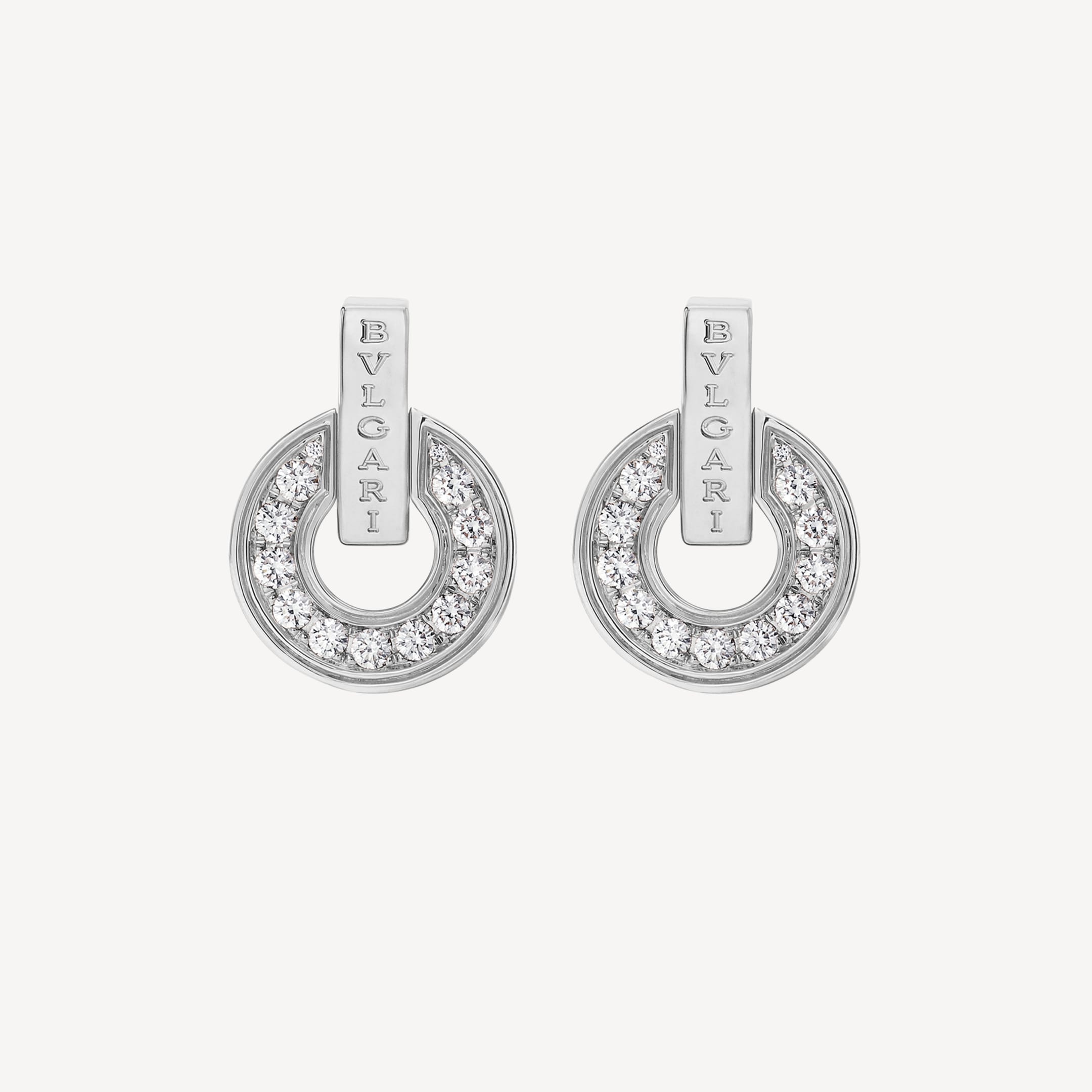 18K BVLGARI BV White Gold Earrings