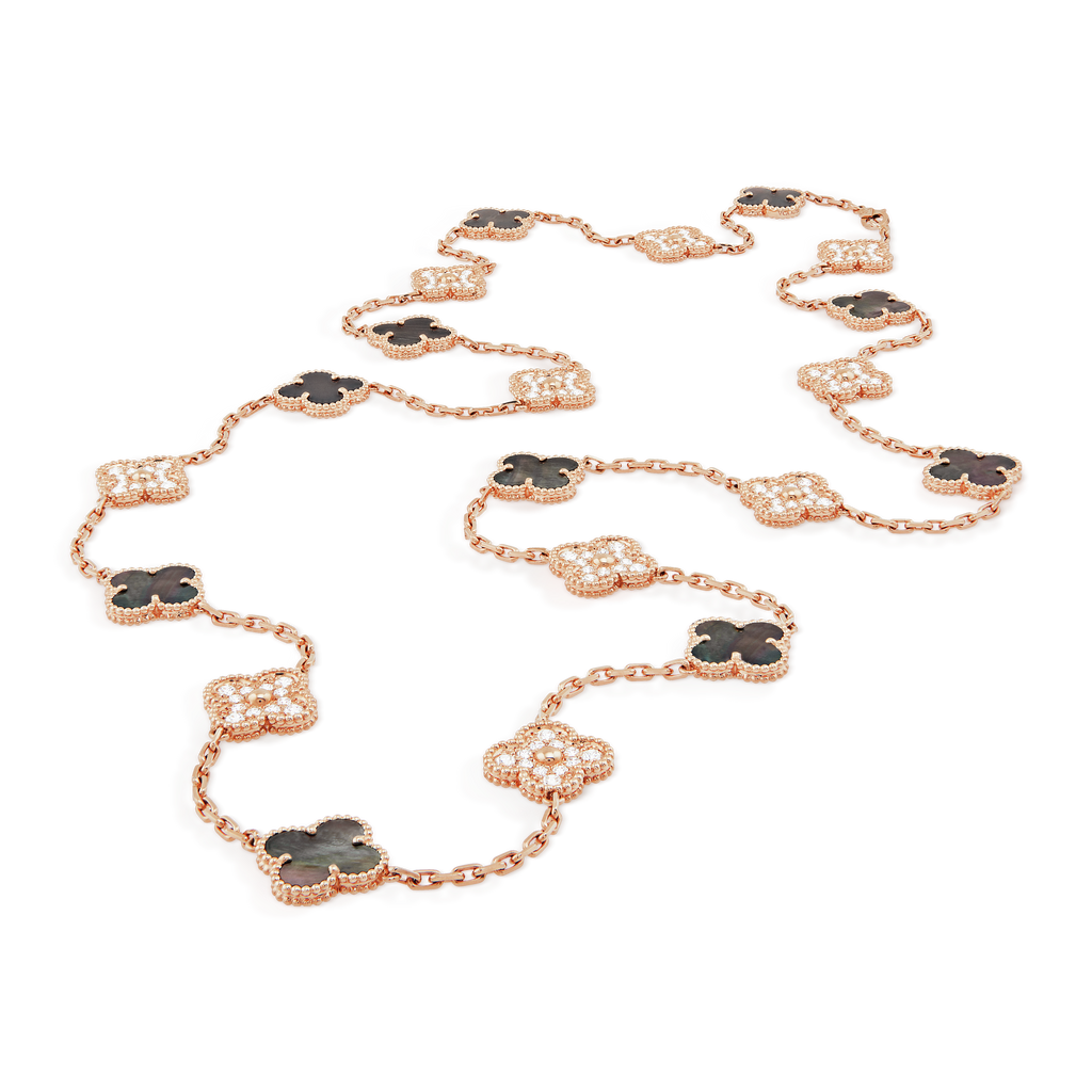 18K Van Cleef & Arpels Vintage Alhambra 20 Motifs Long Necklace