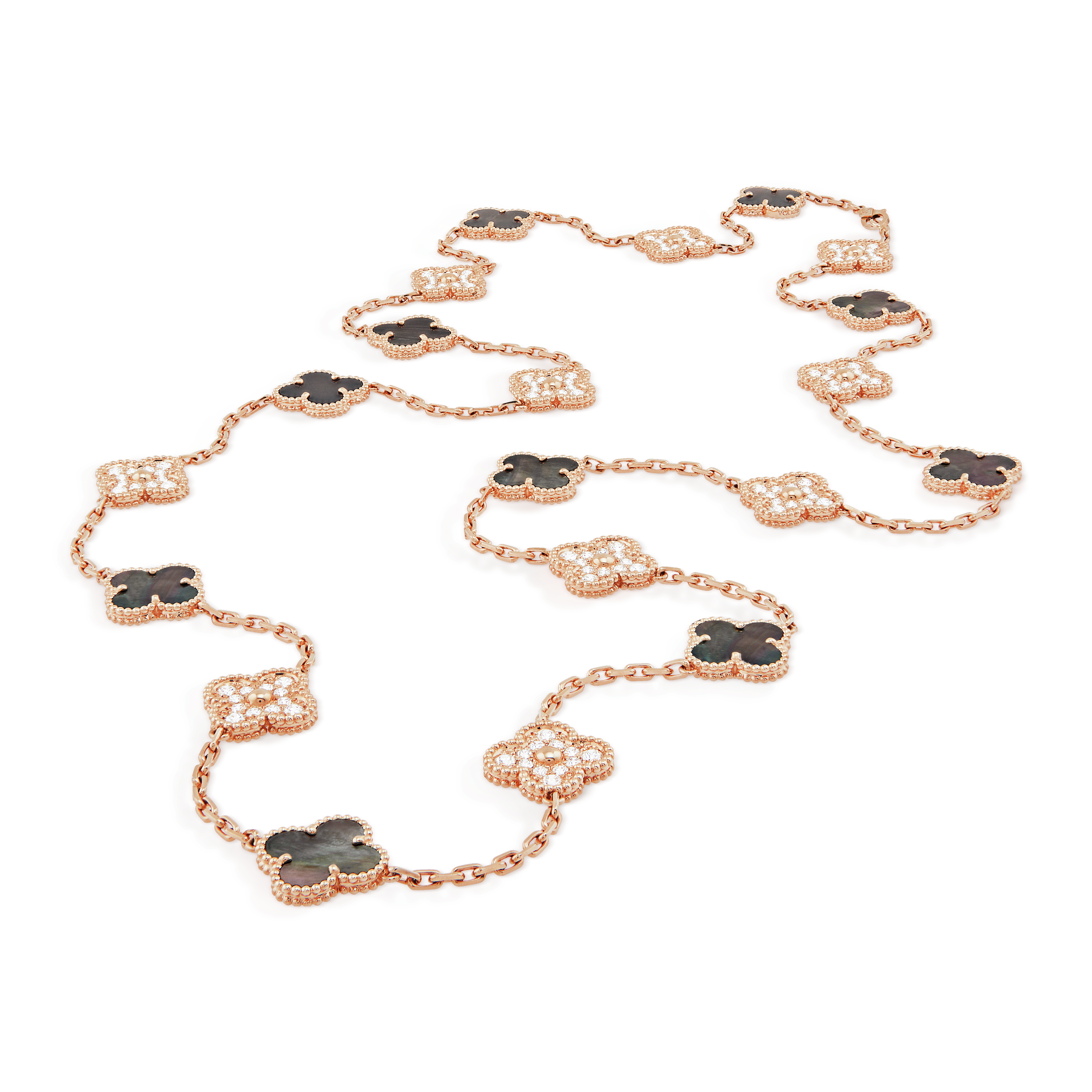 18K Van Cleef & Arpels Vintage Alhambra 20 Motifs Long Necklace