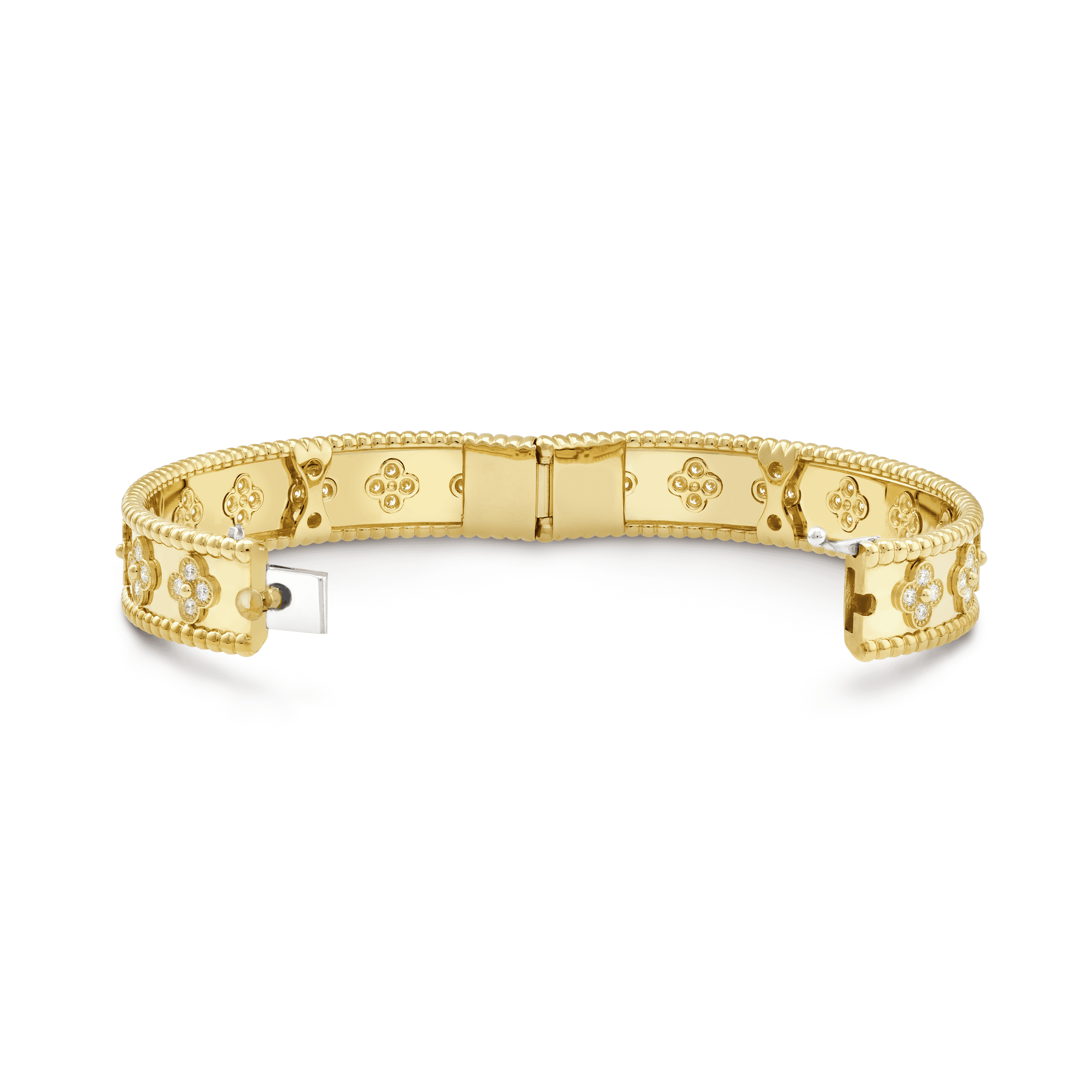18K Van Cleef & Arpels Yellow Gold Perlee Clovers Bracelet