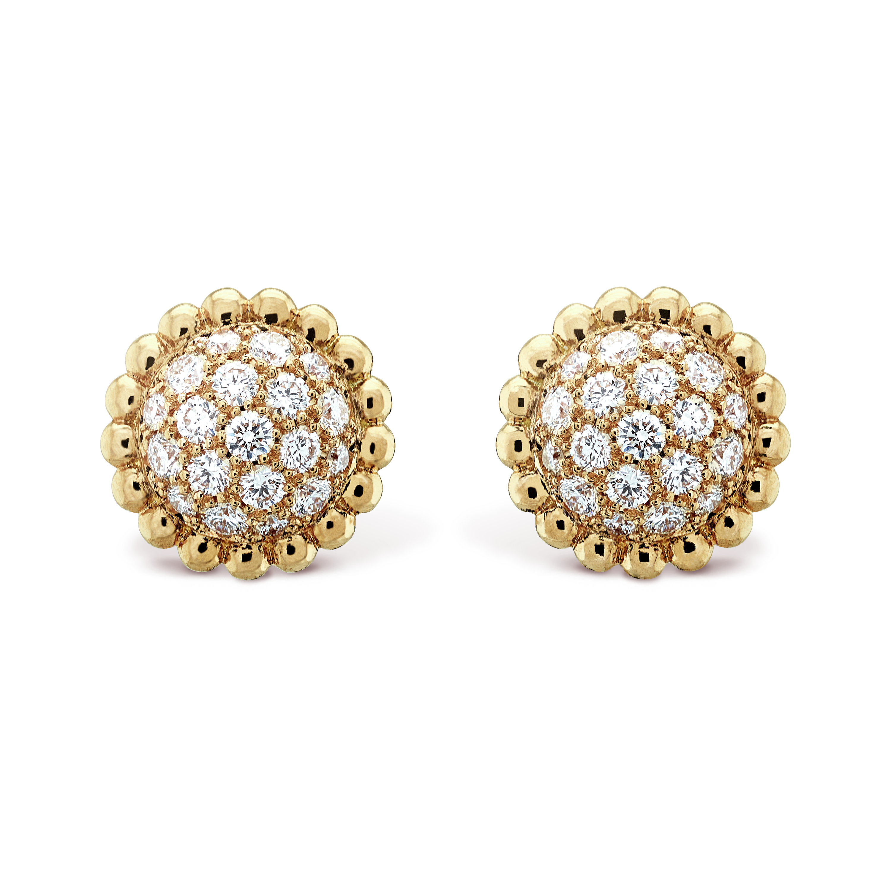 18K Van Cleef & Arpels Perlee Diamonds Earrings
