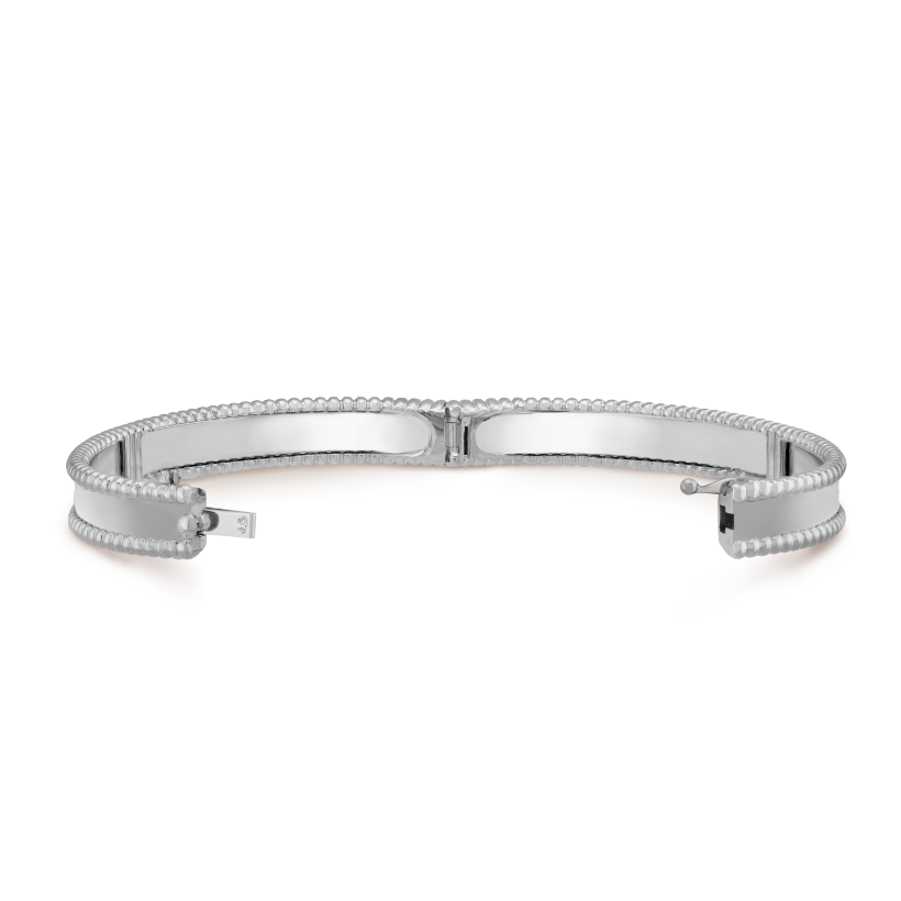 18K Van Cleef & Arpels White Gold Perlee Signature Bracelet