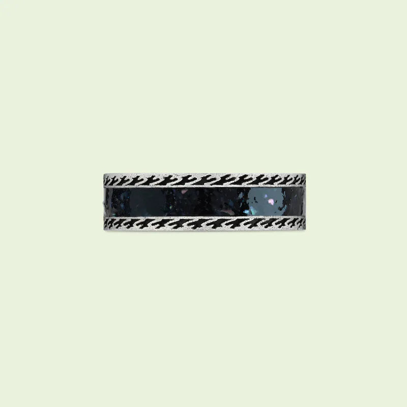 Gucci Interlocking G Black Enamel Ring