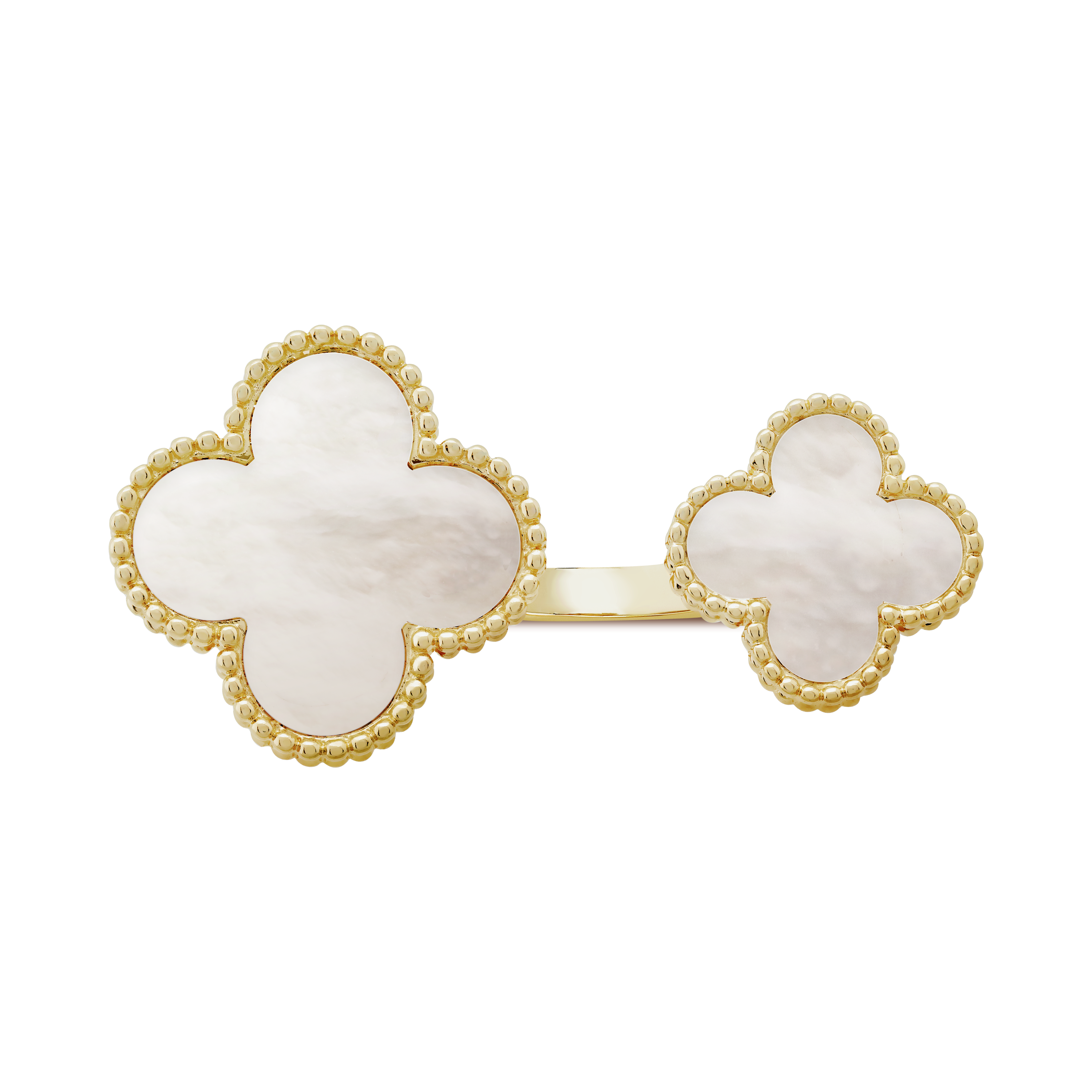 18K Van Cleef & Arpels Magic Alhambra Mother Of Pearls Clover Ring