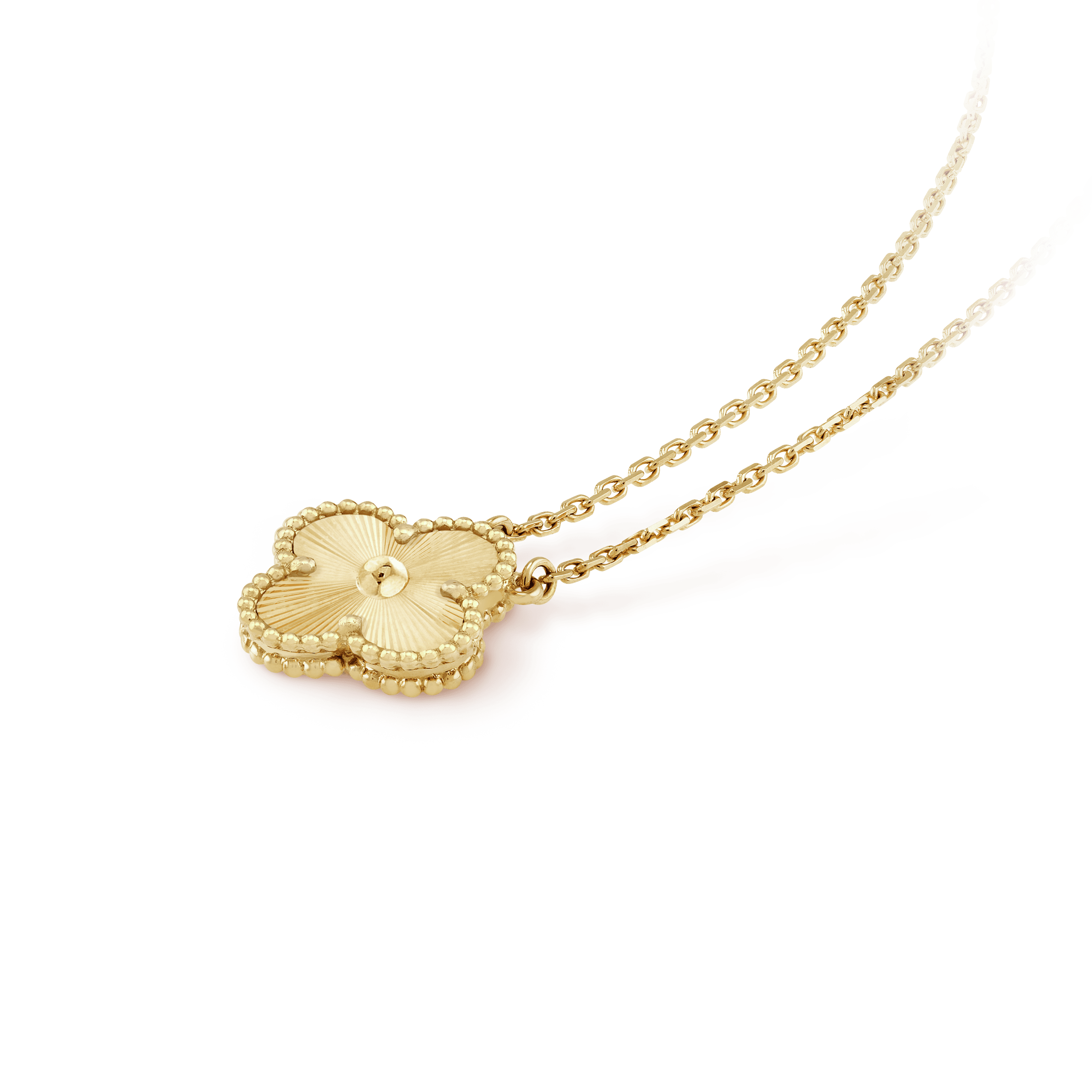 18K Van Cleef & Arpels Vintage Alhambra Pendant Clover Necklace