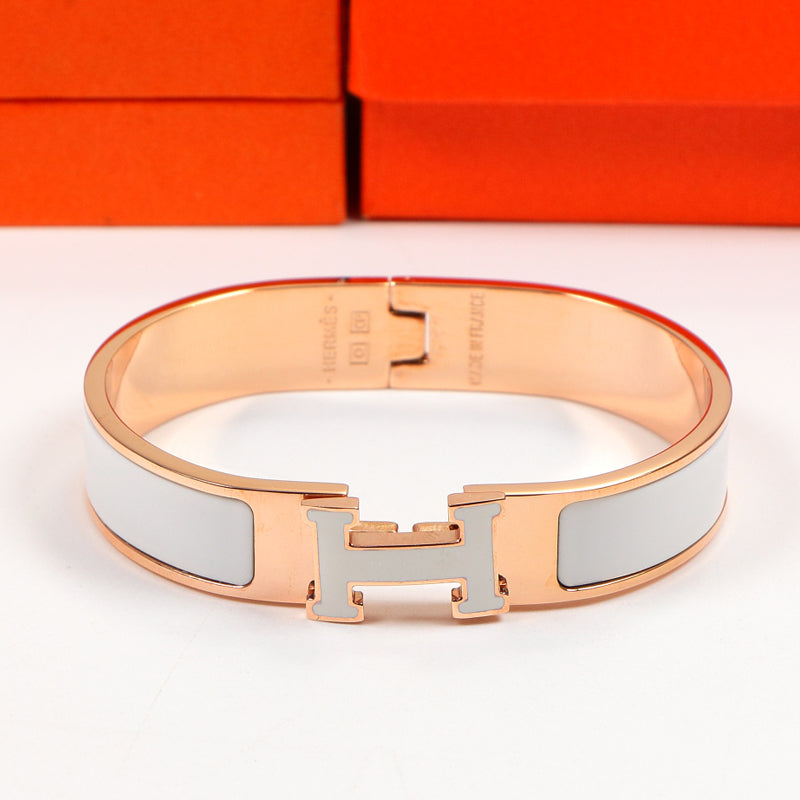 18K Clic Hermes White Bracelet