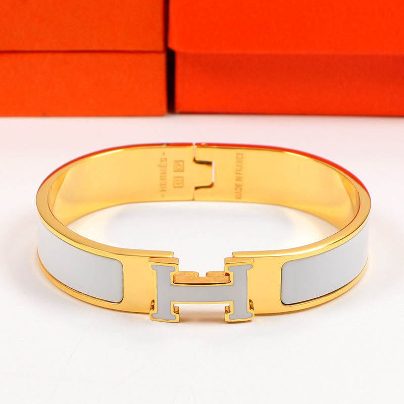 18K Clic Hermes White Bracelet