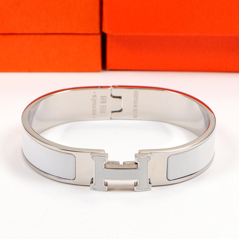 18K Clic Hermes White Bracelet
