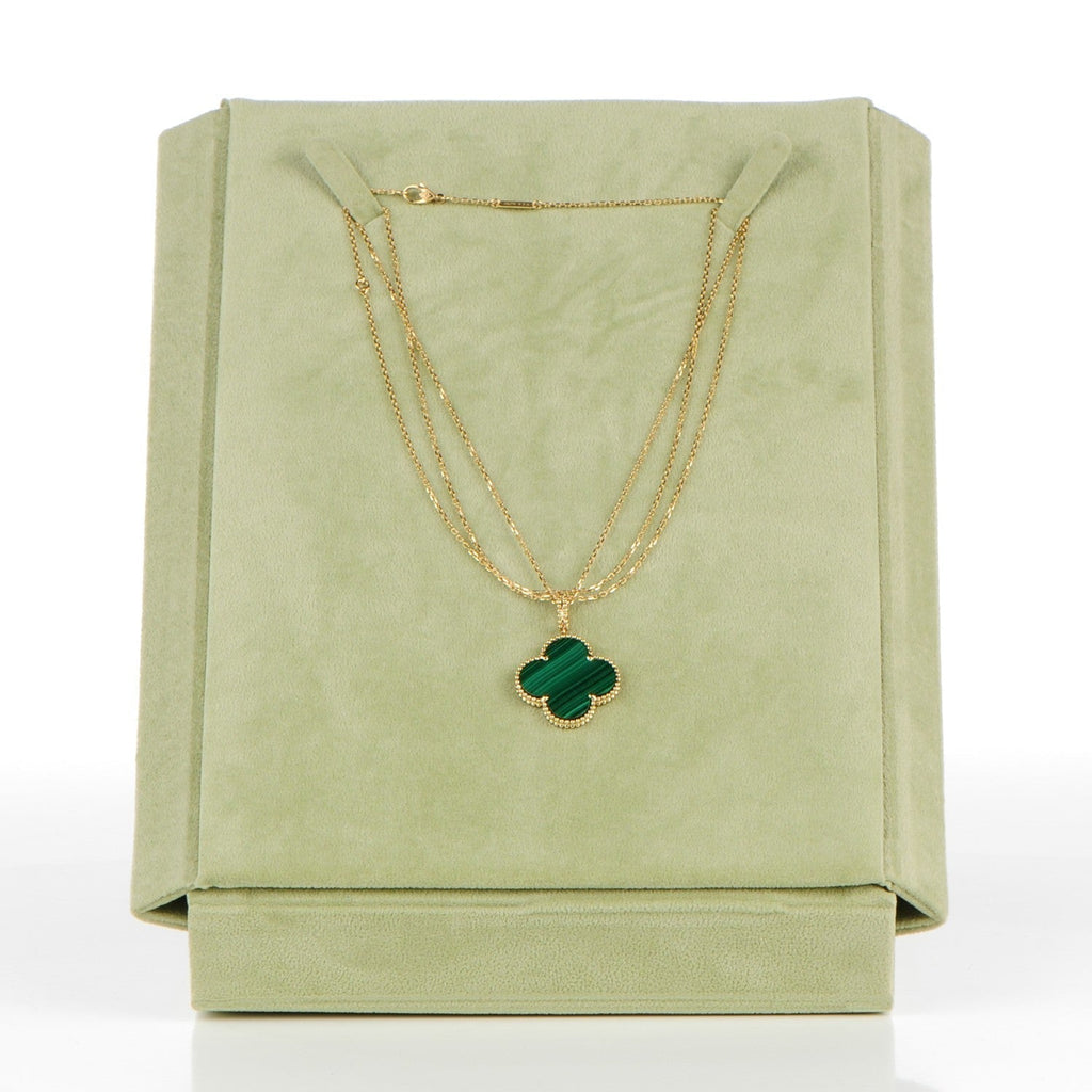 18K Van Cleef & Arpels Magic Alhambra Malachite Necklace