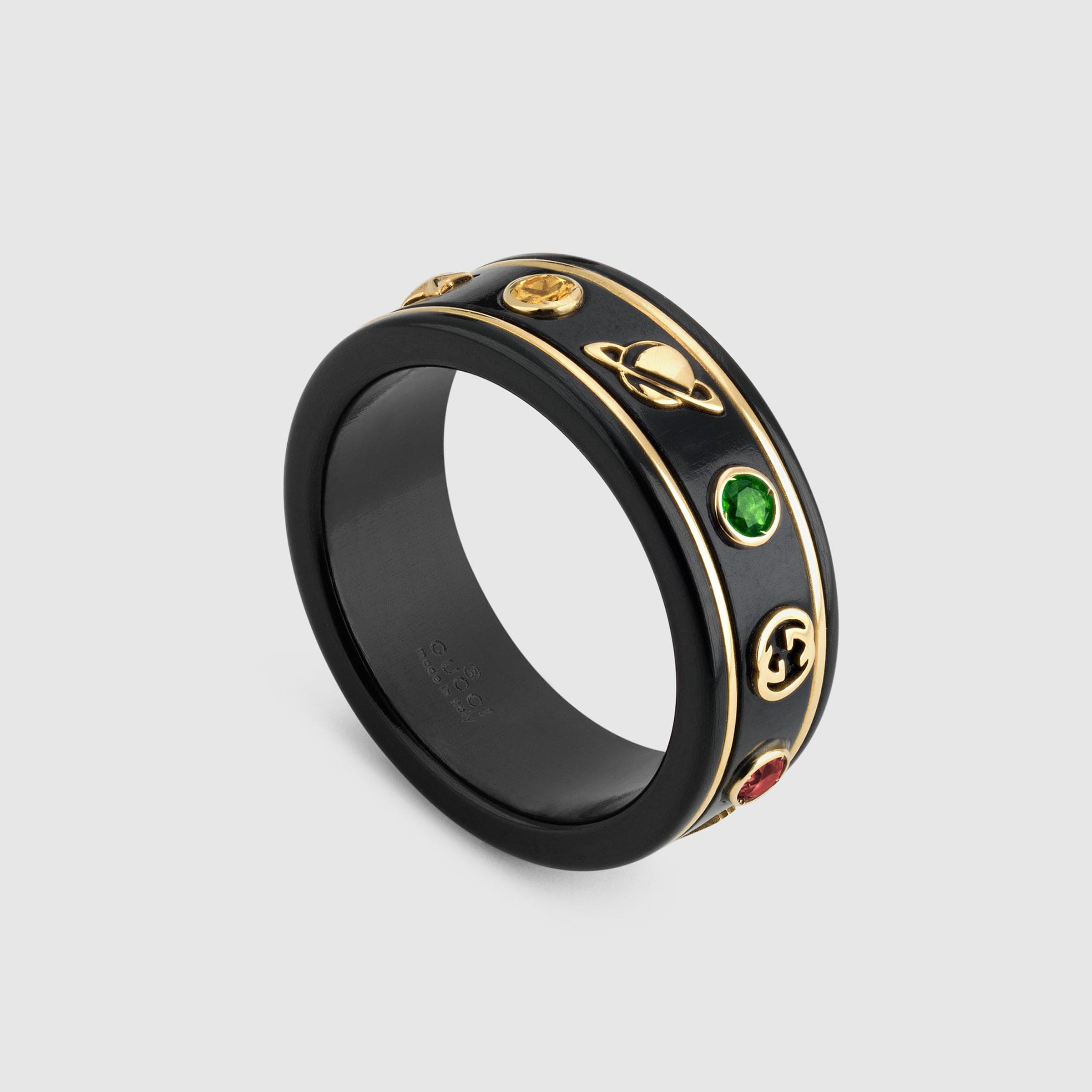 18K Gucci Icon With Gemstones Corundum Ring