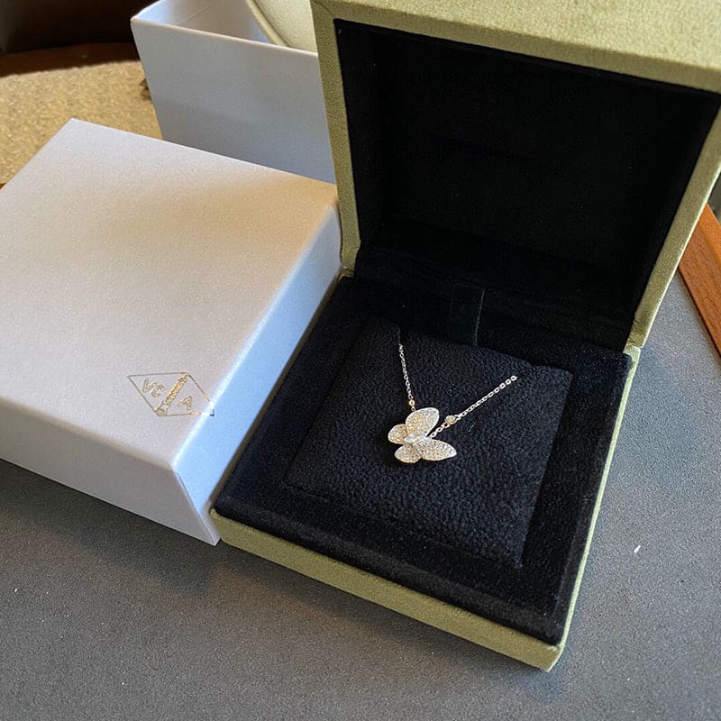 18K Van Cleef & Arpels Two Butterfly Necklace