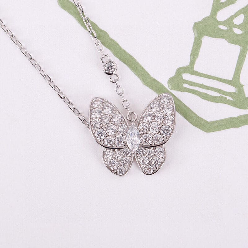 18K Van Cleef & Arpels Two Butterfly Necklace